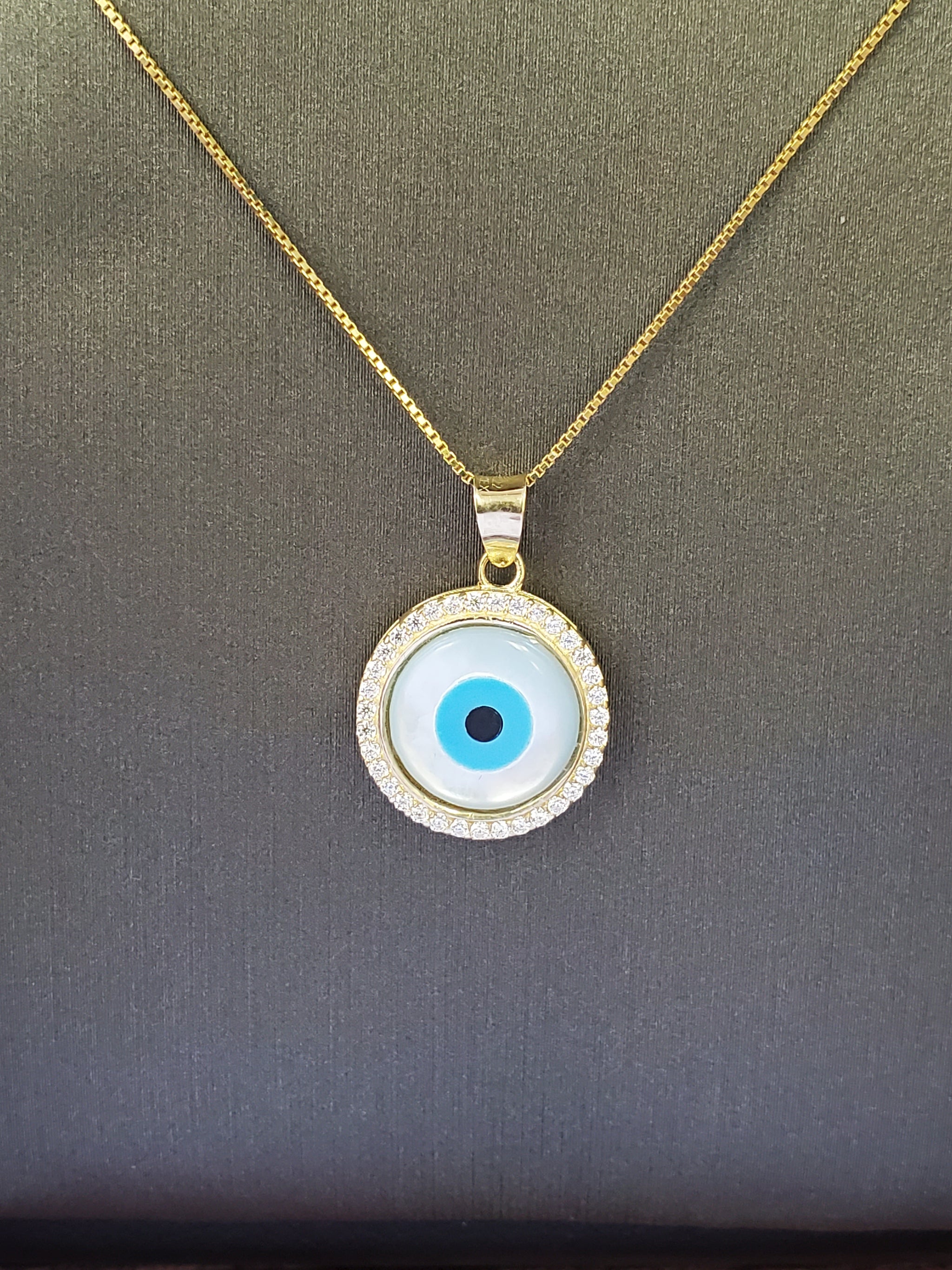 New Evil Eye 10K Solid Gold Necklace – BERNA PECI JEWELRY