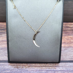 14K Solid Yellow Gold Moon and Stars Charm with Cable Link Necklace