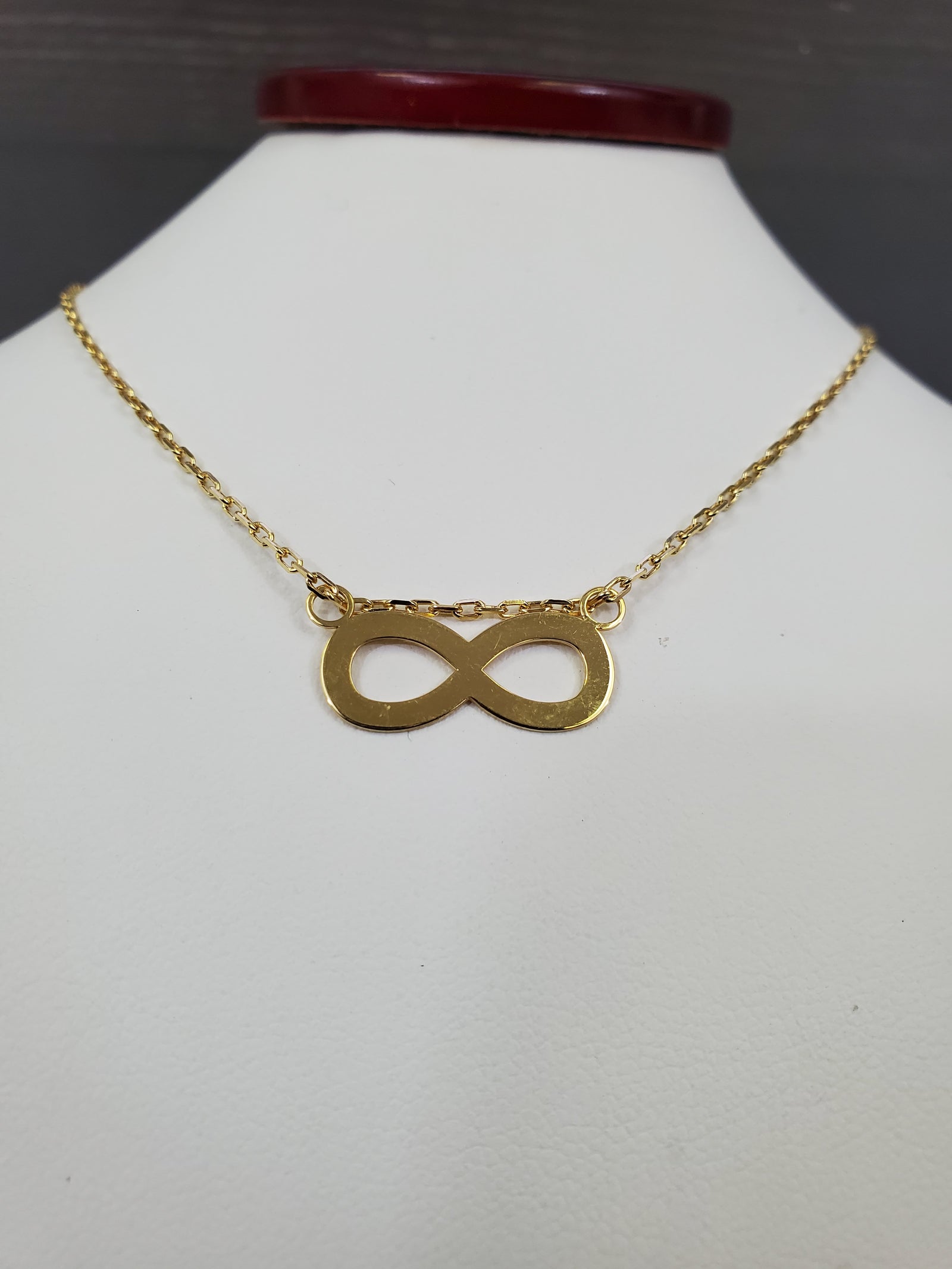 925 Sterling Silver Gold Plated Infinity Cable Link Necklace 18"