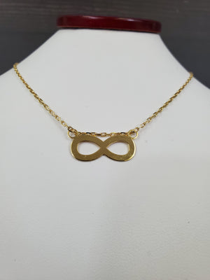 925 Sterling Silver Gold Infinity Cable Link Necklace 18"