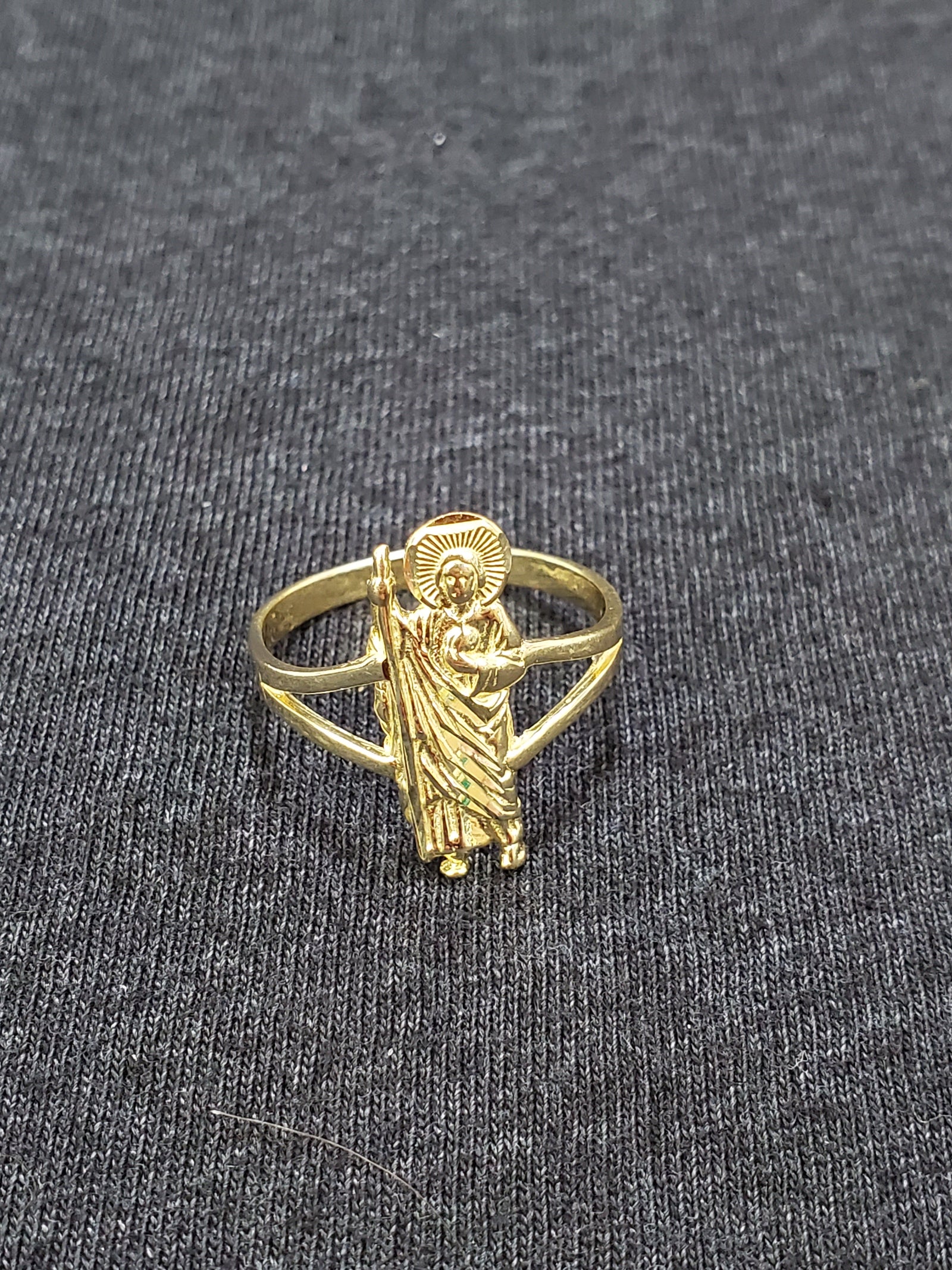Real 10K Solid Yellow Gold Saint Jude Ring