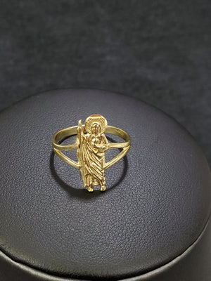 Real 10K Solid Yellow Gold Saint Jude Ring