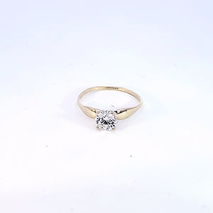 10K Solid Yellow Gold Solitaire Ring for womens