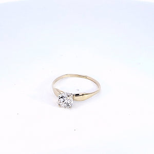 10K Solid Yellow Gold Solitaire Ring for womens