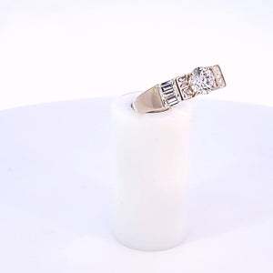 14K Solid Yellow Gold Cz Solitaire Ladies Ring