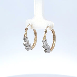 10K Solid Yellow Gold Heart Hoop Earrings for Girls womens