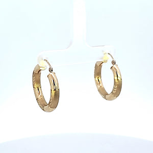10K Solid Yellow Gold Hoop Earrings for Girls womens