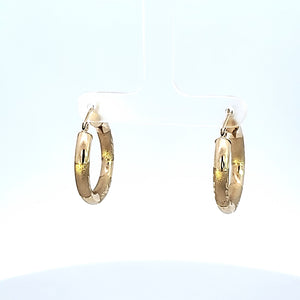 10K Solid Yellow Gold Hoop Earrings for Girls womens