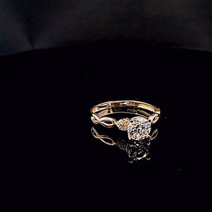 14K Solid Yellow Gold Solitaire Cz Ring