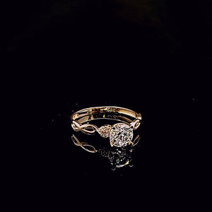 14K Solid Yellow Gold Solitaire Cz Ring