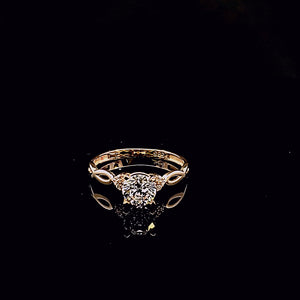 14K Solid Yellow Gold Solitaire Cz Ring