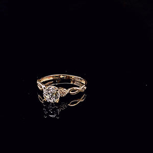 14K Solid Yellow Gold Solitaire Cz Ring
