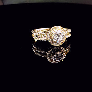 14K Solid Yellow Gold Round Solitaire Cz Ring