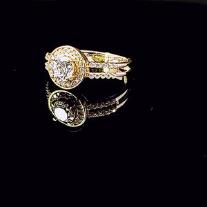 14K Solid Yellow Gold Round Solitaire Cz Ring
