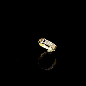 10K Solid Yellow Gold CC Cz Ring For Women