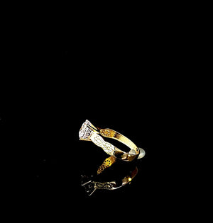 10K Solid Yellow Gold Solitaire Cz Ring For Women