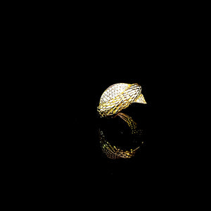 10K Solid Yellow Gold Round Snake CZ Ring For Women