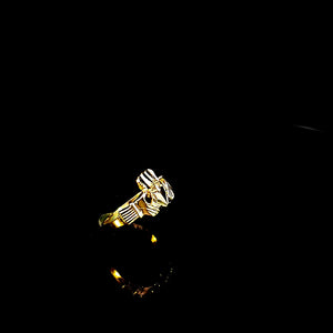 Real 10K Solid Yellow Gold Heart Ring