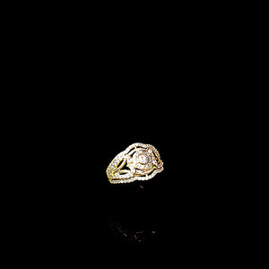 10K Solid Yellow Gold Round Solitaire Cz Ring For Women