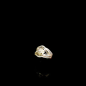 10K Solid Yellow Gold Round Solitaire Cz Ring For Women