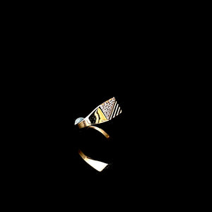 10K Solid Yellow Gold Men's Cz Ring