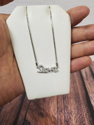 925 Sterling Silver CZ Love Adjustable Bracelet