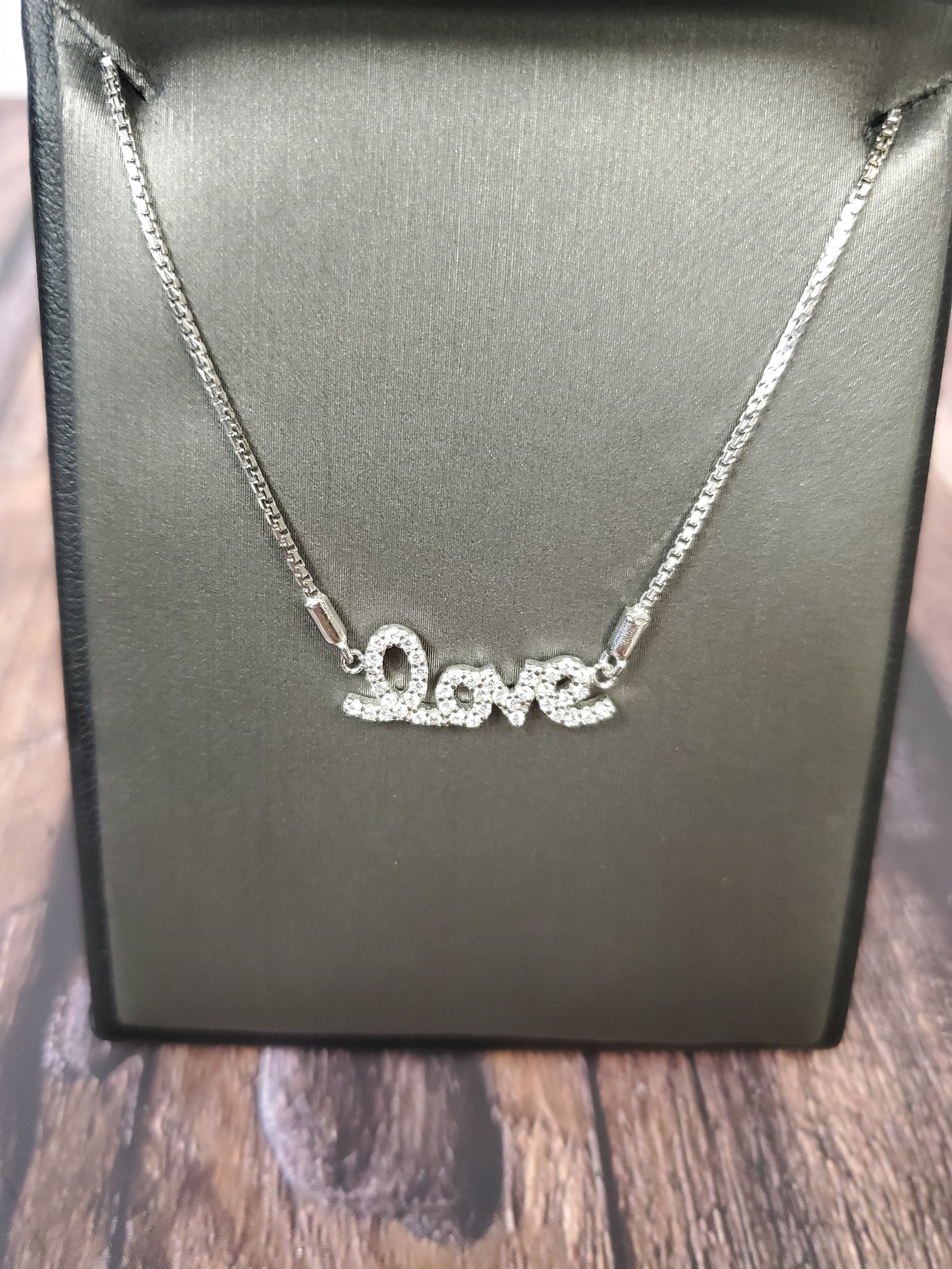 925 Sterling Silver CZ Love Adjustable Bracelet