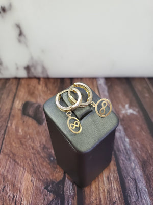 10K Solid Yellow Gold Infinity Style Cz Earrings for Girls womens