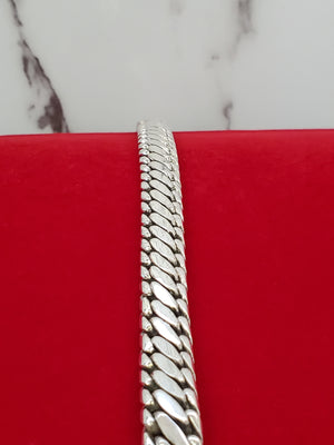 925 Sterling Silver 10.5mm Wide Braided Link Men's Ball Bracelet 7.5"