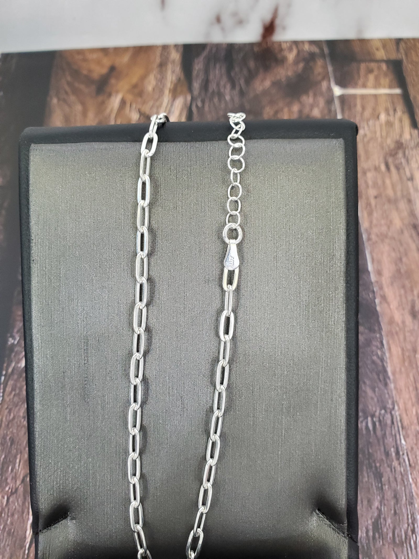 925 Sterling Silver (Made in Italy) Paperclip Bracelet 7"