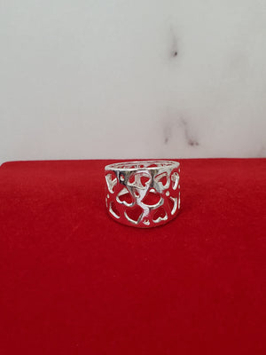 925 Sterling Silver Cut Out Heart Ring