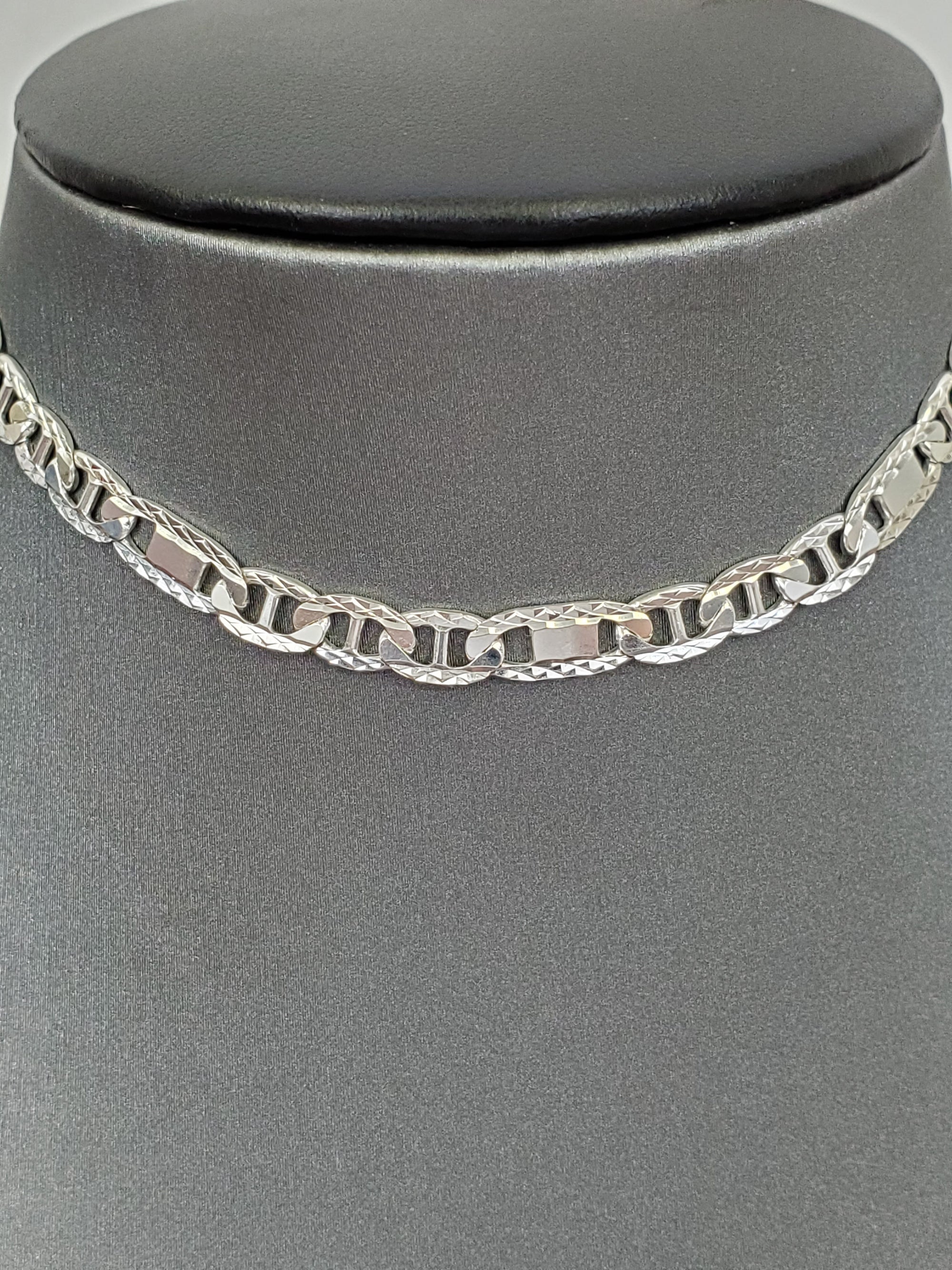 925 Sterling Silver Mirror Link Bracelet 9" (Made in Italy)