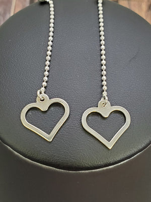 925 Sterling Silver Heart Bead Earrings