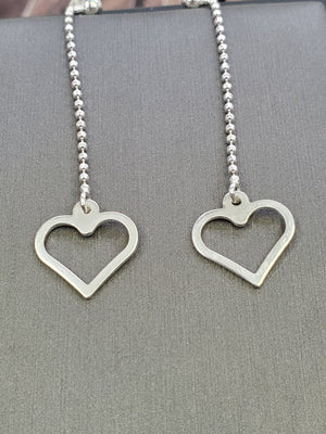 925 Sterling Silver Heart Bead Earrings
