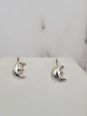 925 Sterling Silver Moon Shape Earrings