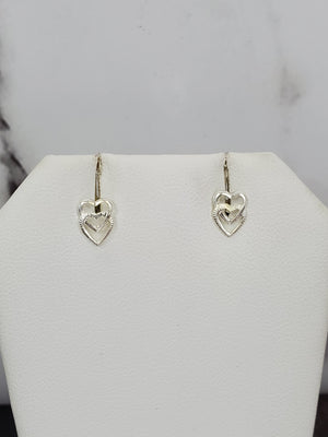 925 Sterling Silver Interlock Heart Earring for Womens Kids