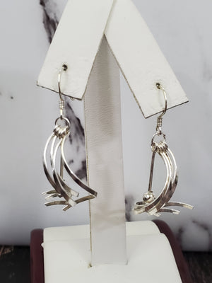 925 Sterling Silver Vintage large Earring for Womens