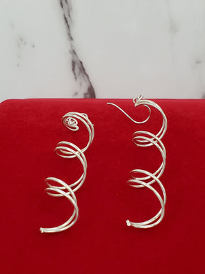 925 Sterling Silver Twiril Twisted Earring for Womens