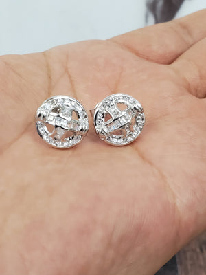 925 Sterling Silver Stud Cz Earring for Womens