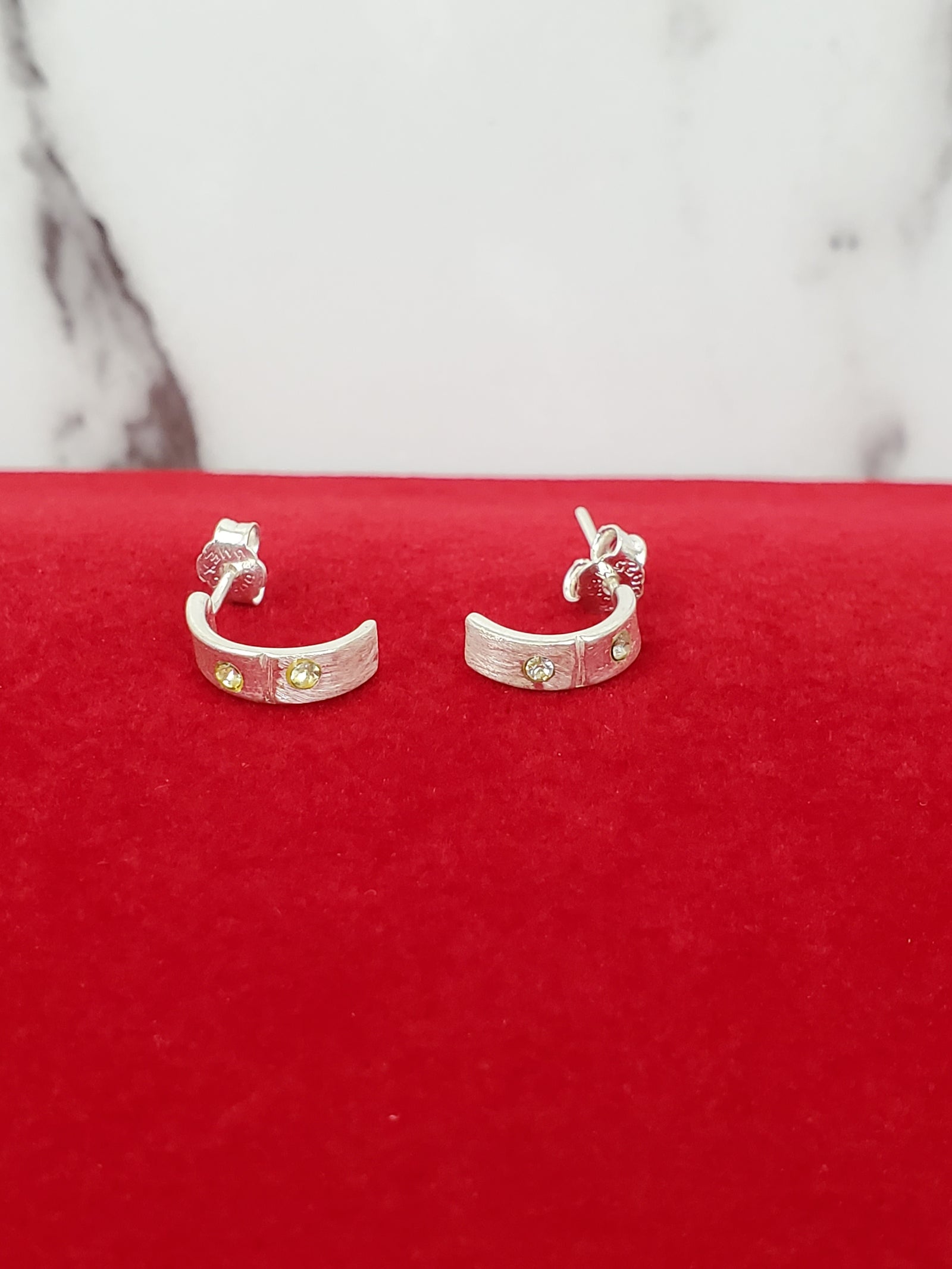 925 Sterling Silver Small Hoop Cz Earring for Womens