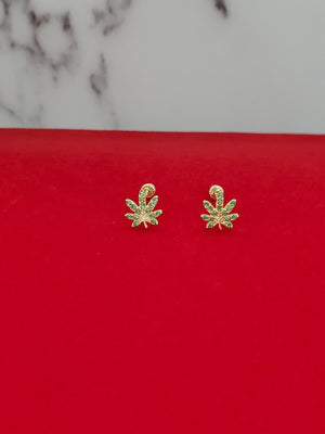 10K Solid Yellow Gold Tree Cz Earrings for Girls womens