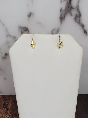 10K Solid Yellow Gold Lightning Bolt Stud Earrings for Girls womens