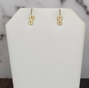 10K Solid Yellow Cz Infinity Earrings for Girls Womens