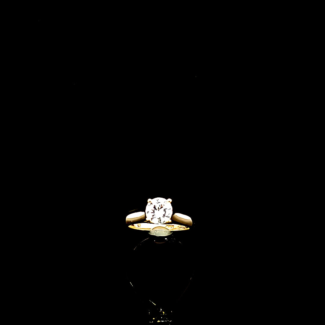 10K Solid Yellow Gold Square Solitaire Cz Ring For Women