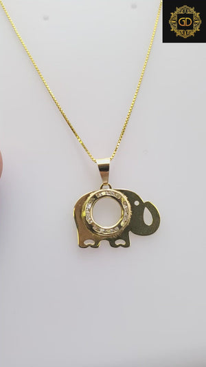 10K  Gold CZ Elephant Charm