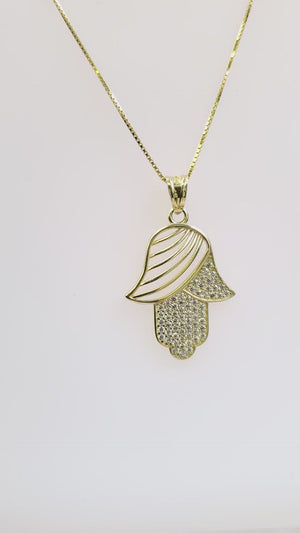 10K Gold Fancy Hamsa Charm
