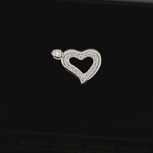 925 Silver Heart CZ Charm