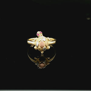 14K Gold Turtle Ring 