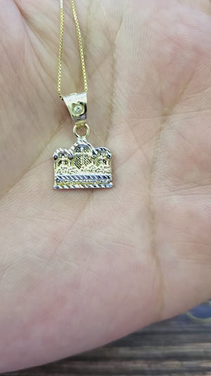10K Solid Real Yellow Gold Last Supper Pendant Charm with Box Chain