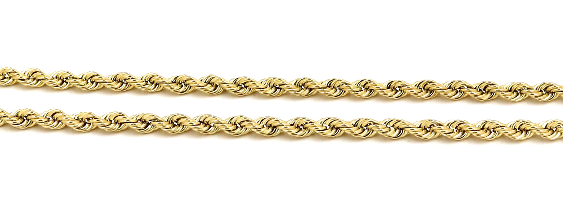 Buy 14k Yellow Gold Skinny Diamond Cut Rope Chain 16-24 Inch 1.30